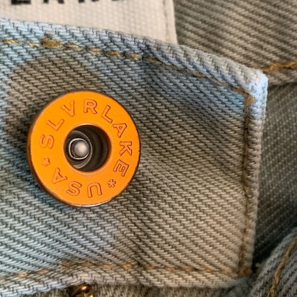 SLVRLAKE London high-rise straight-leg jeans. Pale green Size 24 - Picture 9 of 15